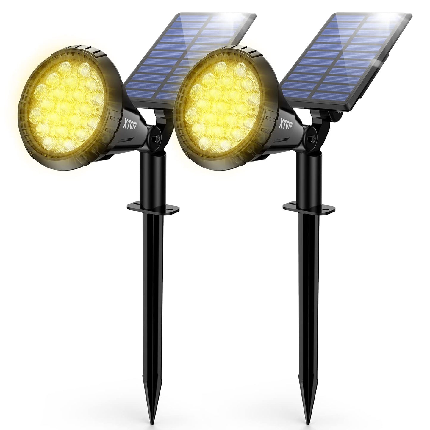 XTGTP Solar Spot Lights Outdoor, 21 LEDs Solar Landscape Lights Auto On/Off with 3 Modes, IP67 Waterproof Solar Yard Spotlight Wall Lights, 2-in-1 Solar Outdoor Lights for Garden, Pathway, Pool