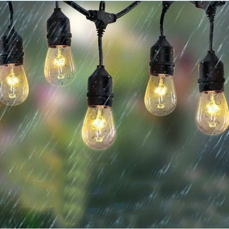 Waterproof LED Party Lights - S14 Warm White String - 50 feet