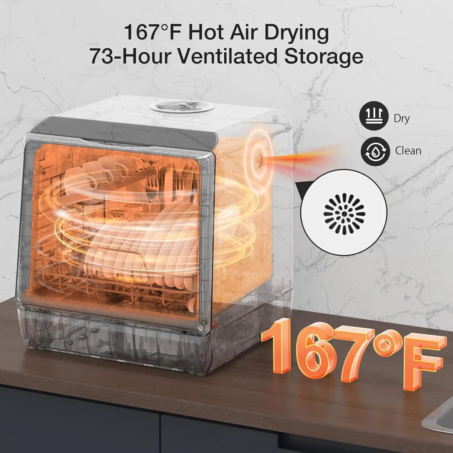 Portable Countertop Dishwasher, Smart WIFI, 5L Tank, 6 Programs